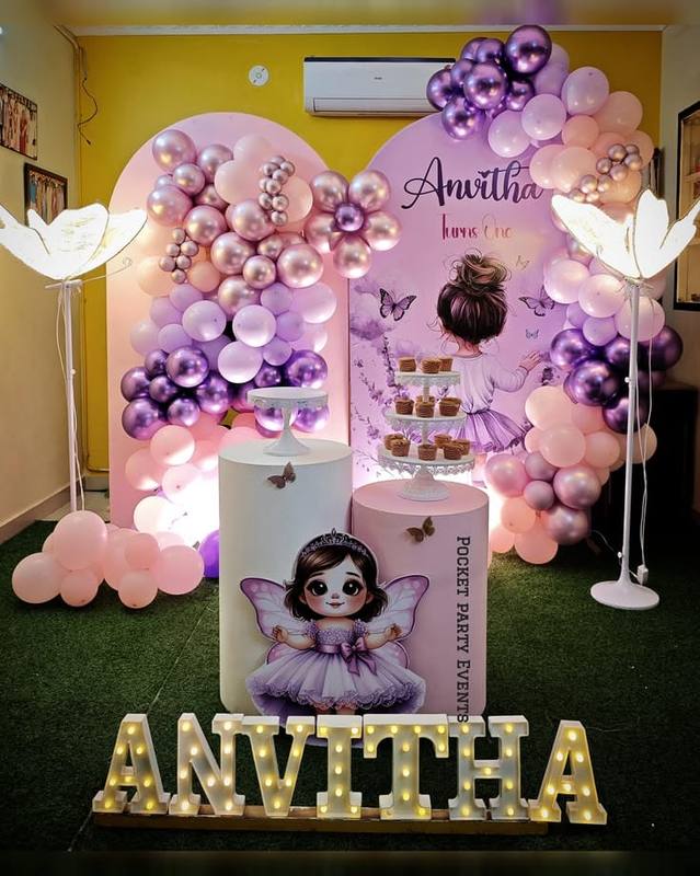 Fairy theme birthday balloon decoration for girls in Pune