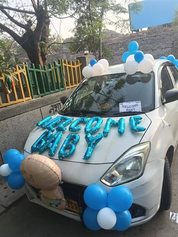 Welcome baby car balloon decoration Pune